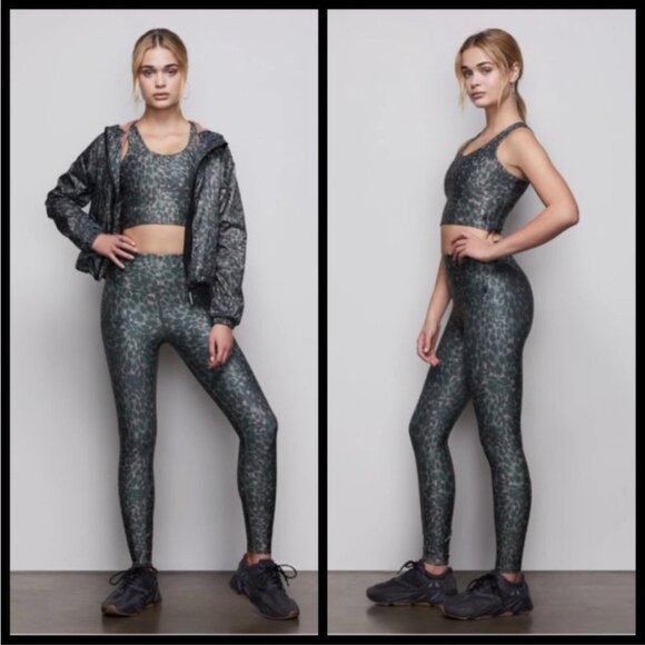 NWT  Good American The Ferocious Legging Green Pink Leopard Print Athletic XS - Picture 16 of 16